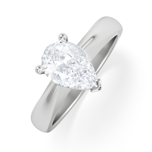 Naomi Pear Cut Lab Diamond Engagement Ring 1.00ct H/SI in 9k White Gold